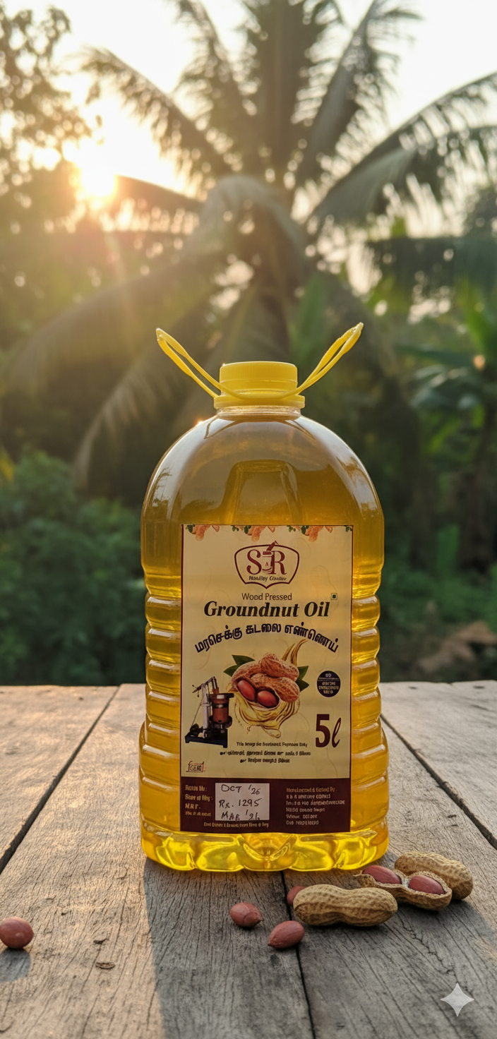 Groundnut Oil - 100% Natural - No Chemicals and Additives - 5 Litres